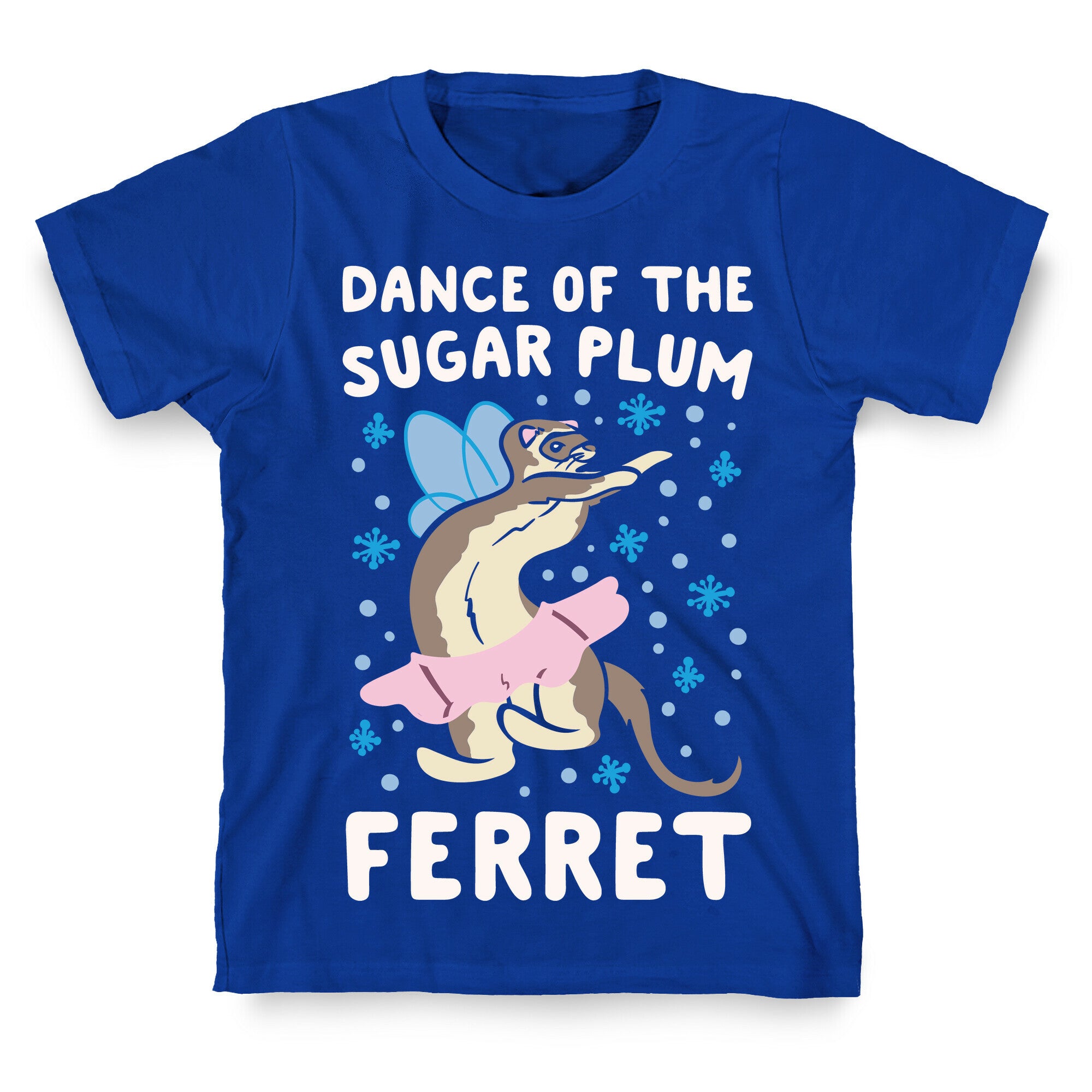 Dance of The Sugar Plum Ferret Parody White Print T-Shirt